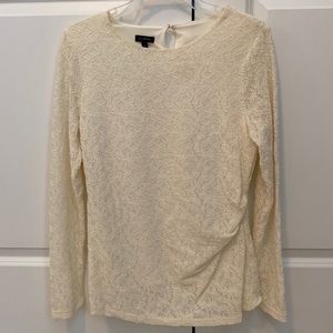 Women’s cream colored lace lined long sleeve blouse